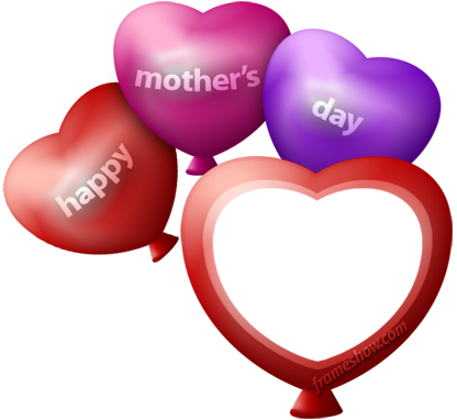 mothers day heart balloons photo frame