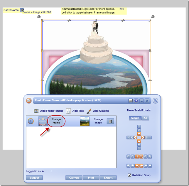 change photo frame